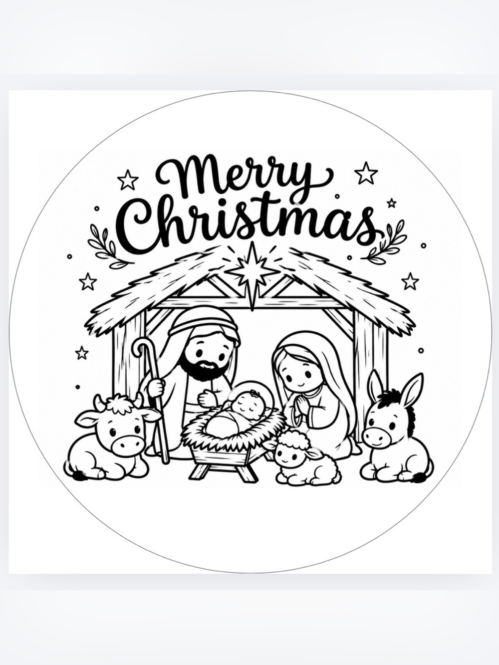 Handmade 50count Nativity Scene Stickers